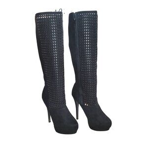 Luxe By JustFab  Knee High‎ Dressy Boots Size 6 High Stiletto Heel Platform Boot